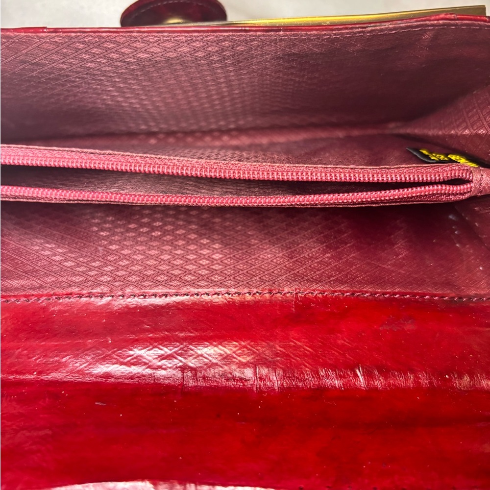 Eel Skin Wallet or Clutch in an Oxblood Red EUC - Picture 6 of 8